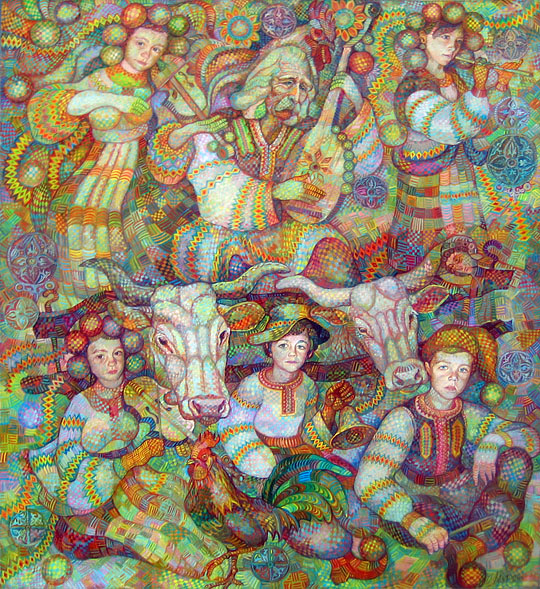 «Сорочинський ярмарок». 2009. Полотно, мозаїчний кольоропис